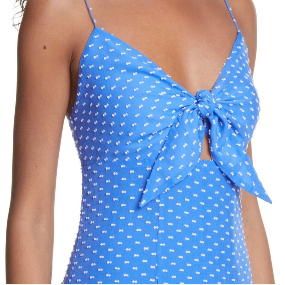 Beautiful and fun blue and white polka dot summer dress silk/cotton, size 2